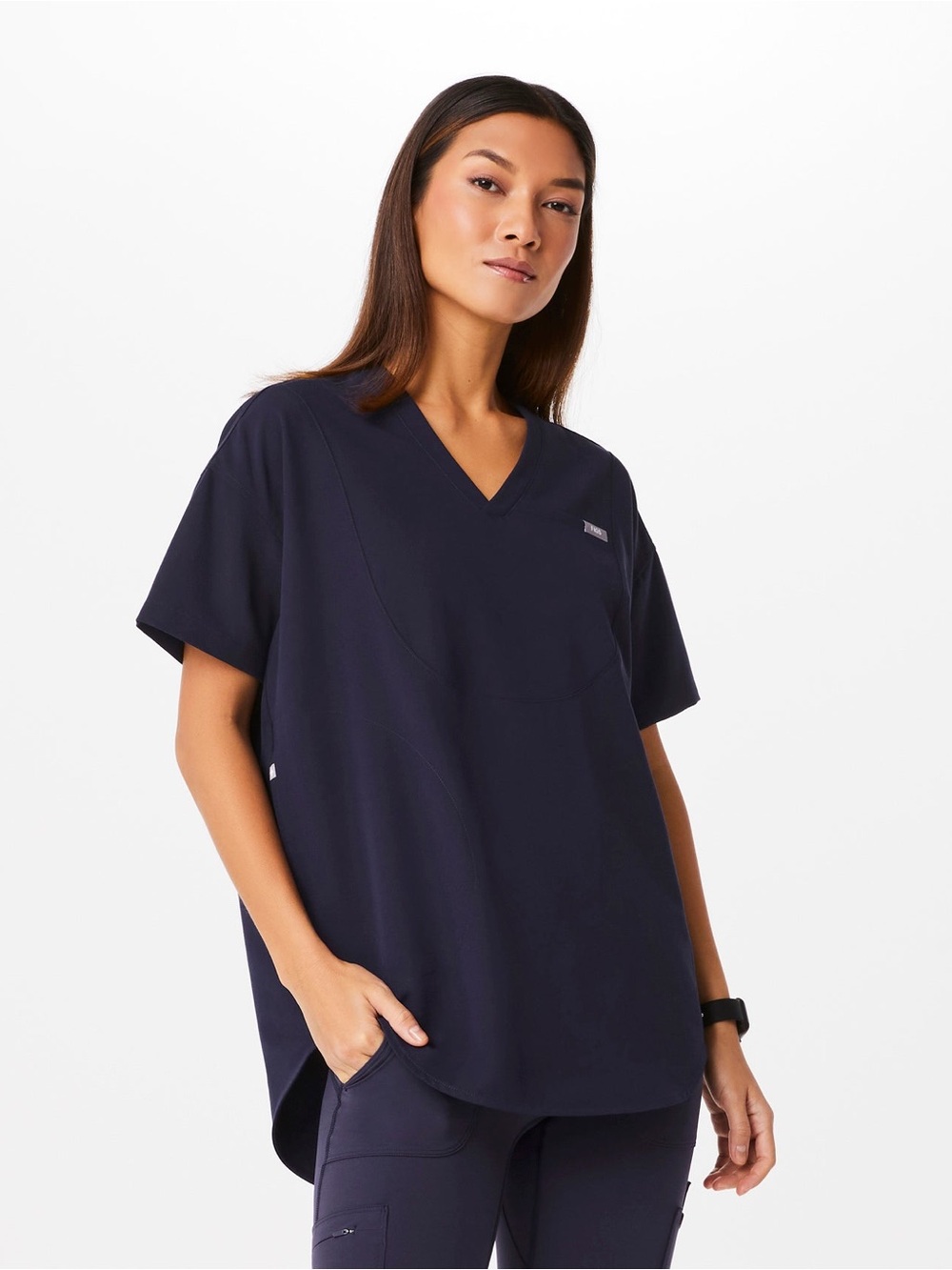 Figs Navy Blue Women’s Halle V Neck Tunic Scrub top